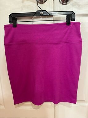 Pencil Mini Skirt Stretch Zipper In Back Fuchsia Size L Y2K  Retro Party